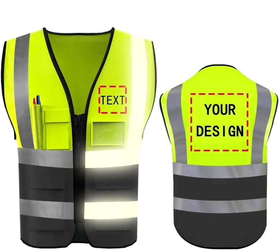 Men Winter Low Price Custom Logo Safety Vest Good Fabric Personalize Blue Reflect Safety Vest