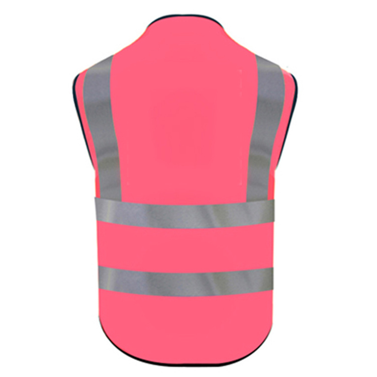 High quality custom logo print  personalized design visibility reflective pink safety vest for women