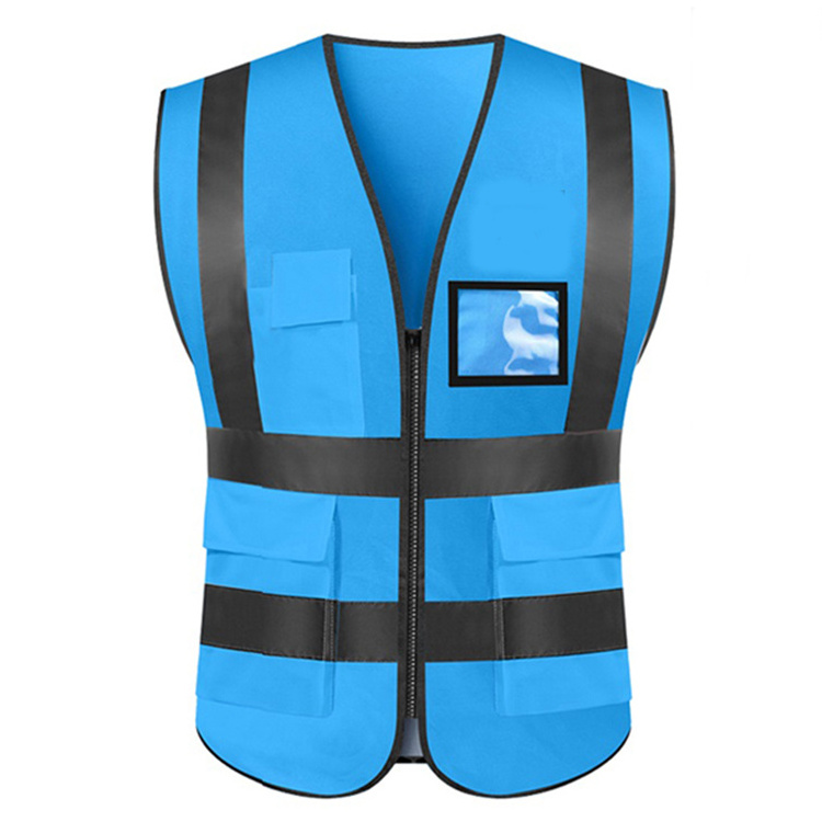 Safety Utility Sport Night Reflect Vest Pink Multi Pocket Size Small, Blue Reflect Vest With Pocket