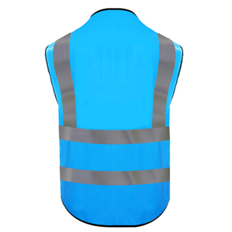 Safety Utility Sport Night Reflect Vest Pink Multi Pocket Size Small, Blue Reflect Vest With Pocket