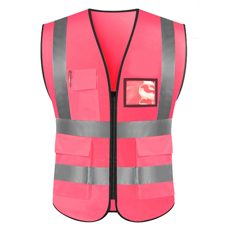 Safety Utility Sport Night Reflect Vest Pink Multi Pocket Size Small, Blue Reflect Vest With Pocket