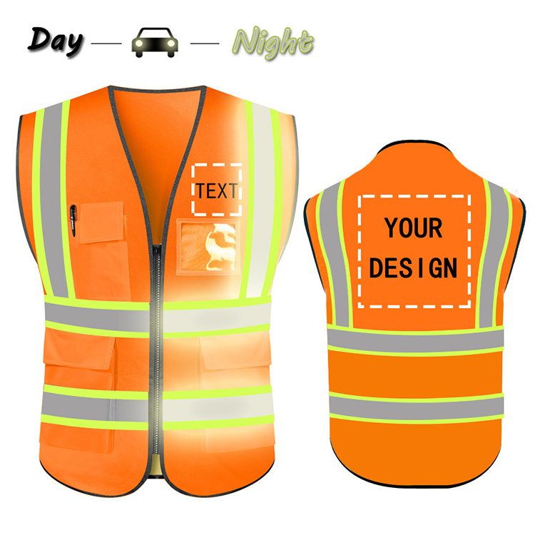 Security Guard Bike Visibility Reflect Vest Cool Road Red Safety Reflect Vest For Port Worker Man