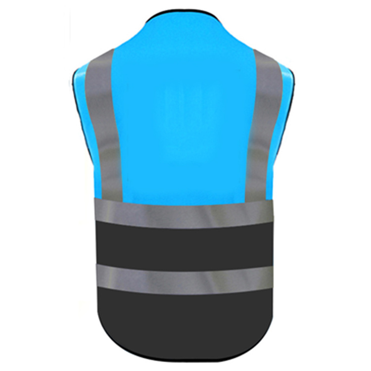 Wholesale Hi Vis Reflective Safety Vest Blue Color Outdoor Labour Visibility Waistcoat Bicycle Safety Vest