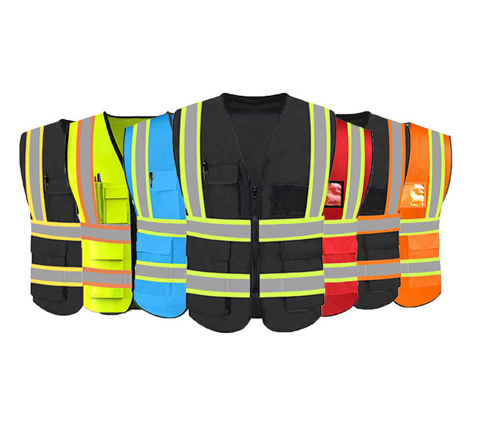 Reflective Safety Clothes Green Hi Vis Traffic Security High Visibility Reflect Strip Yellow Safety Vest