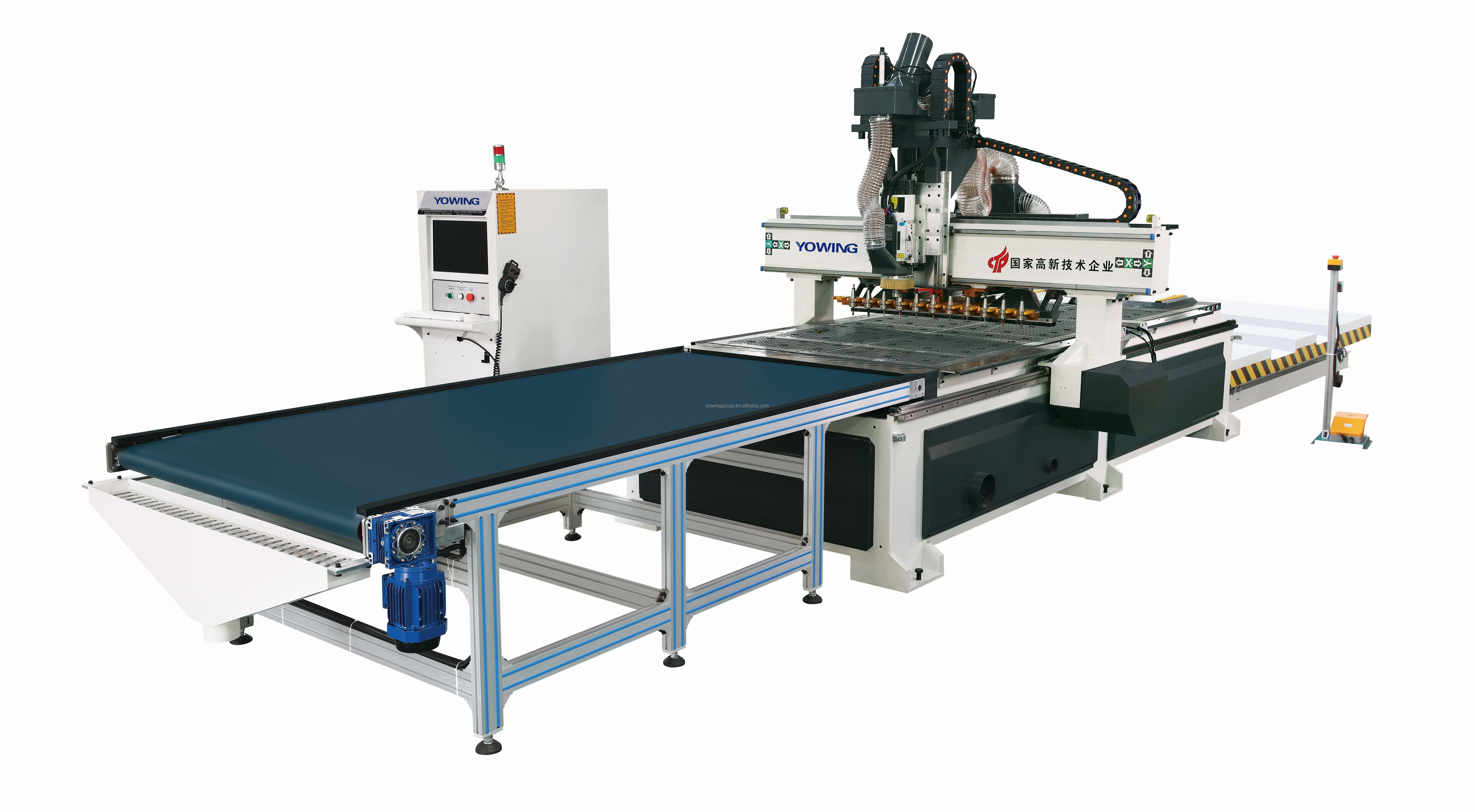 ATC woodworking linear cnc router machine with auto loading table