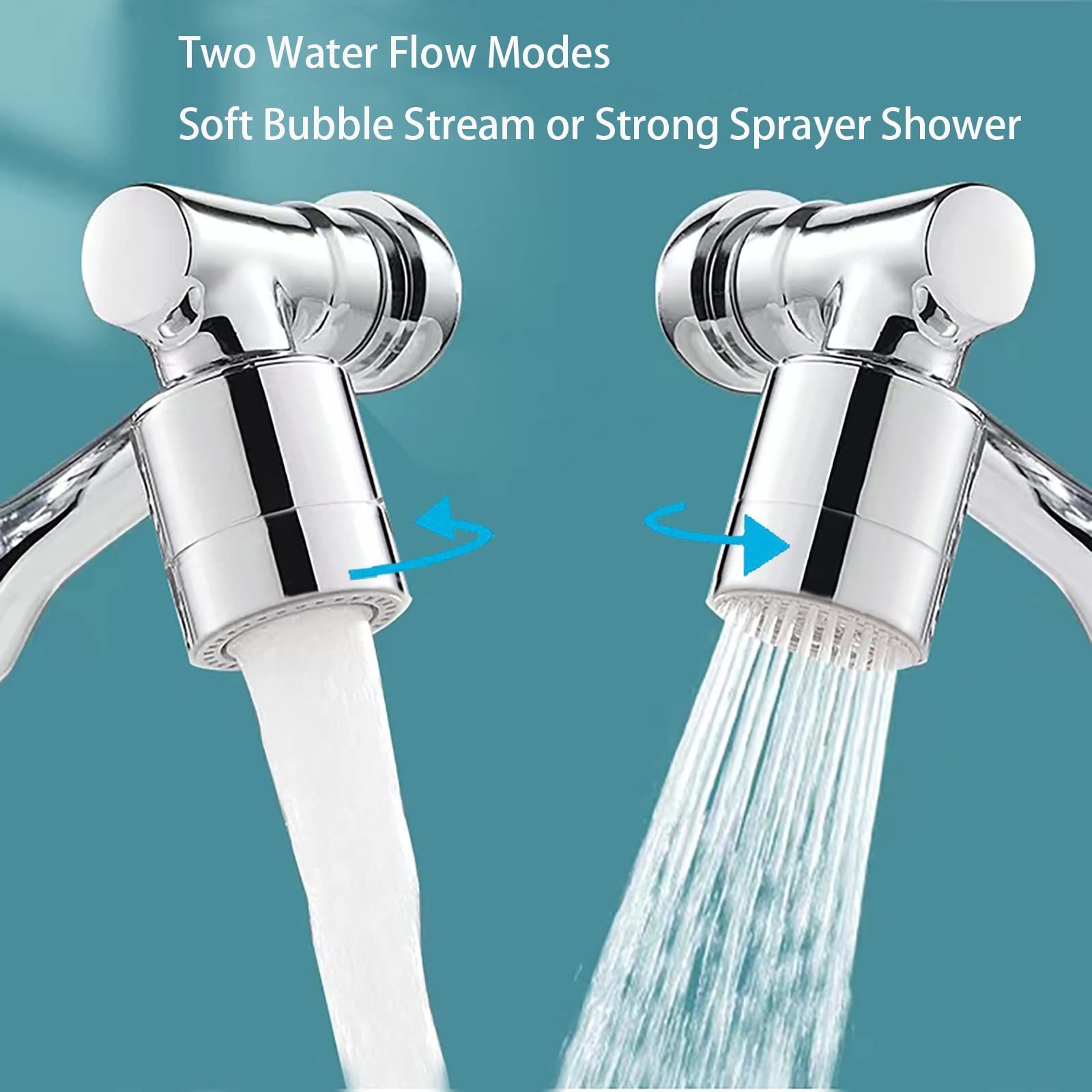 Yowin Flexible swivel extension aerator faucet extender 1080 degree swivel rotatable faucet aerator