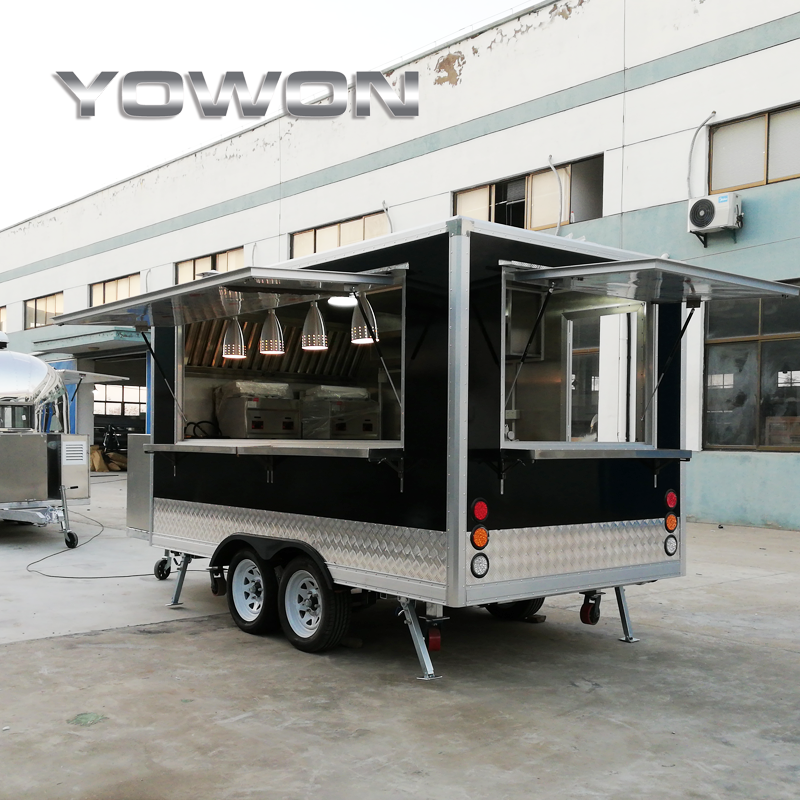 Yowon multifunctional custom food trailer street fast food vending truck taco and pie selling cart snacks kiosk with VIN