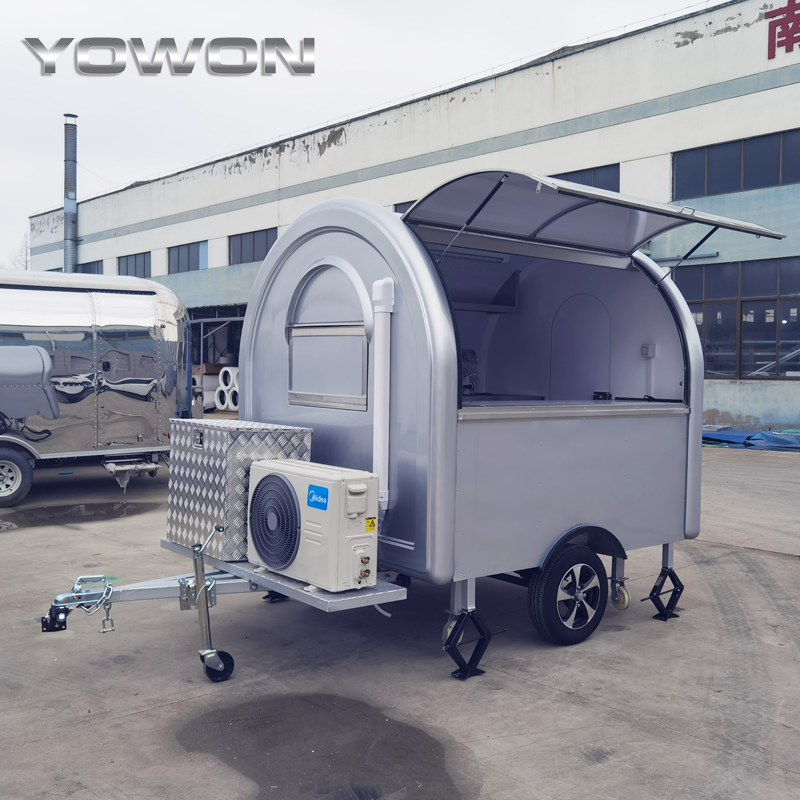 2023 new style commercial vending truck street ice cream cart Chinese food trailer with gas burners and range hood