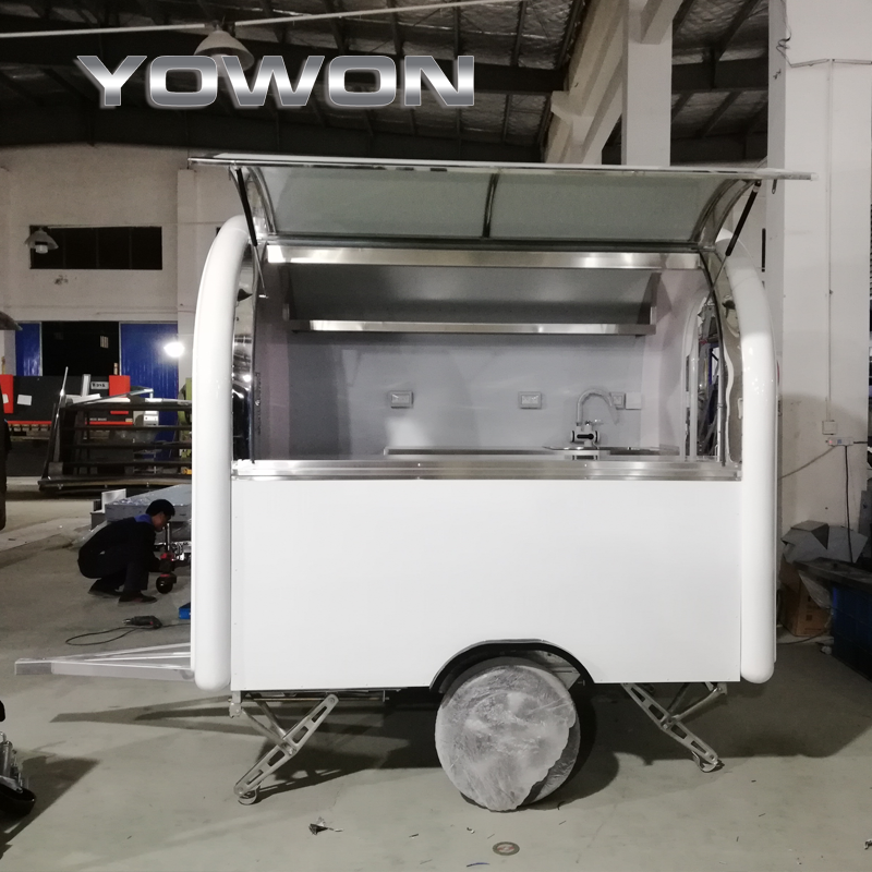 Yowon common use food and beverage cart for sale mobile concession food trailer street snacks vending truck burger van