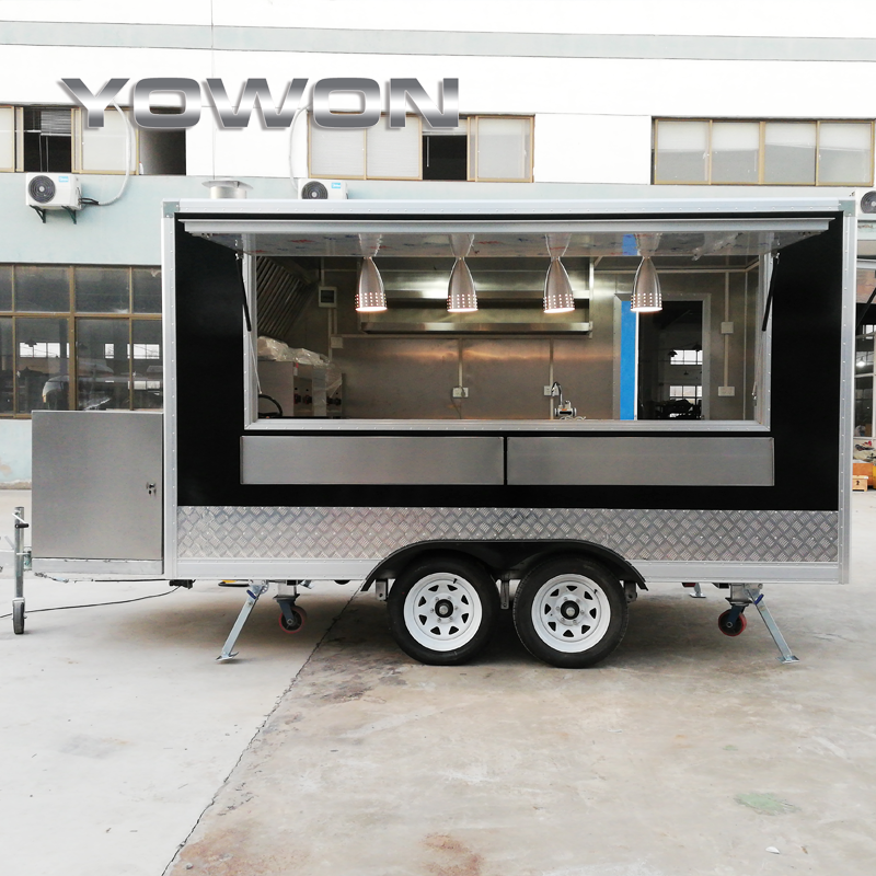 Yowon multifunctional custom food trailer street fast food vending truck taco and pie selling cart snacks kiosk with VIN