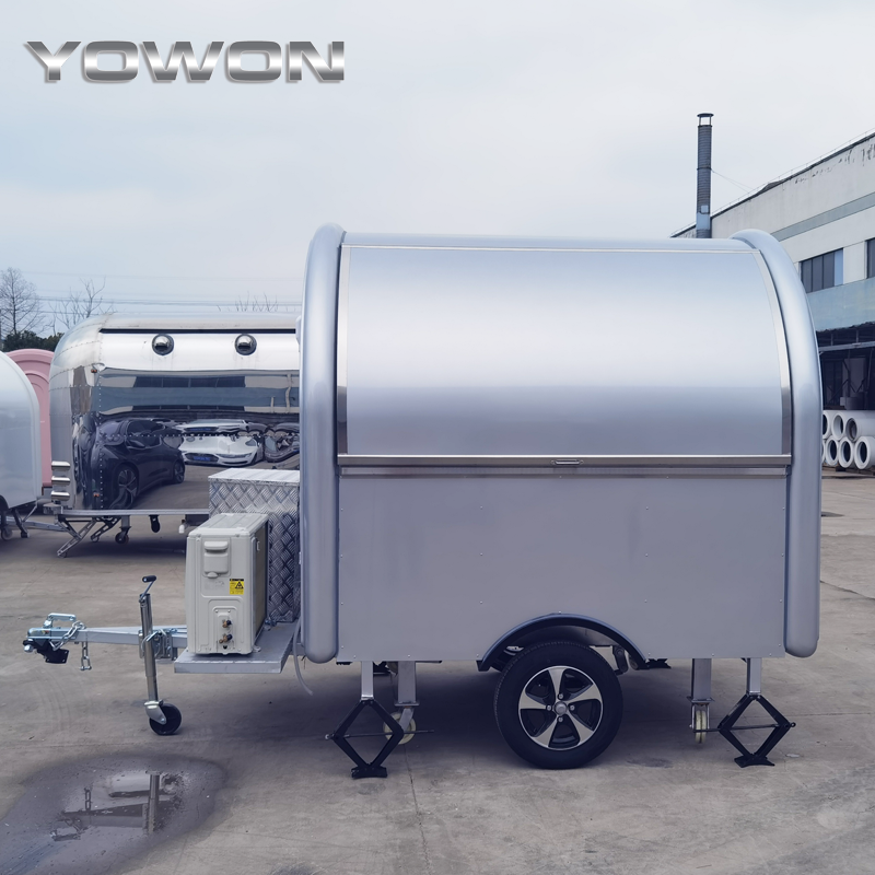 2023 new style commercial vending truck street ice cream cart Chinese food trailer with gas burners and range hood