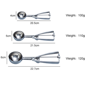 Metal Stainless Steel Secondary Polishing Ice Cream Scoop Set Cookie Scoop Set Large-Medium-Small Size Balls