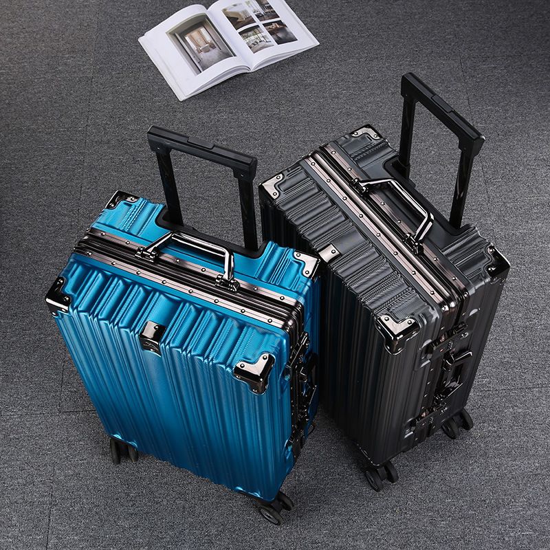 YX16924 Wear Resistant Suitcase Custom Logo PC Luggage Aluminum Frame Combination Lock Hand Luggage Bags Travel Luggage And Case