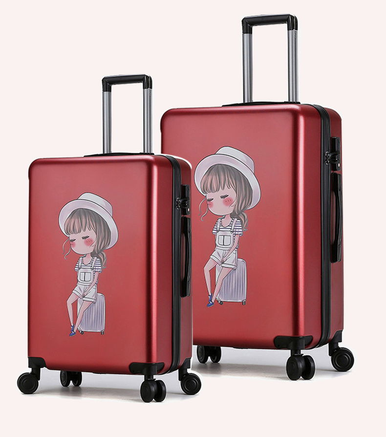 YX16945 Customization Logo Good Quality Valise Zipper Suitcase Luggage Sets Travel Case Hard Trolley Bag Cartoon Box