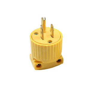 15 A 125-250 V Yellow 3 Pin Grounding Plug