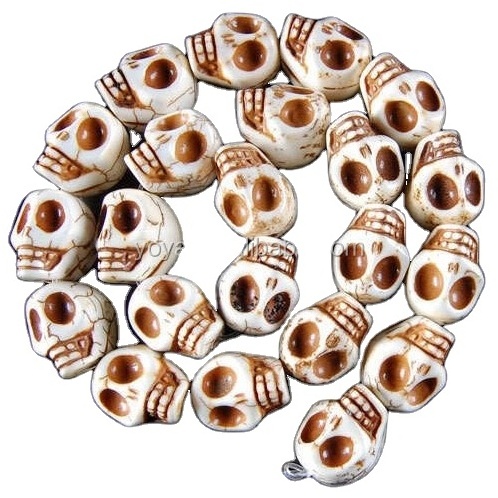 TB0036 White Howlite Loose Skull Beads,Loose beads for jewelry making