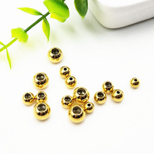 S868 High quality gold plated stainless steel spacer ball beads, jewelry making gold stainless steel round beads