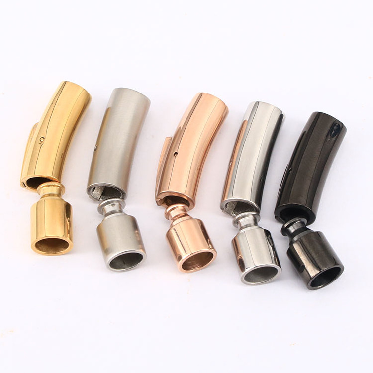 Stainless Steel Bayonet Clasp 2mm 3mm 4mm 5mm 6mm 8mm PushLock Lace Buckle Leather Cord Clasps for Bracelet Jewelry Making