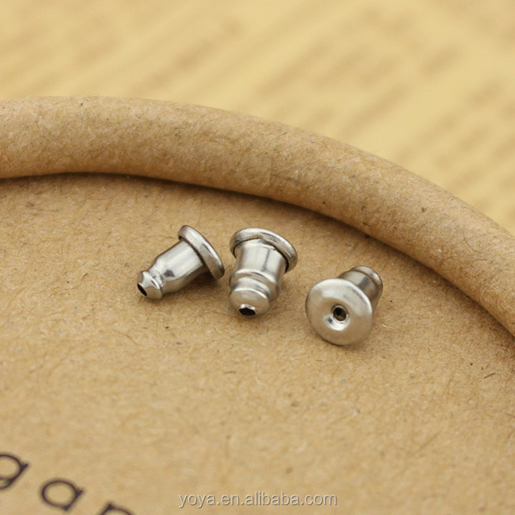 S672 Gold Plated Stainless Steel Earring Back Stoppers Findings,Ear Post Nut, bullet earring backs