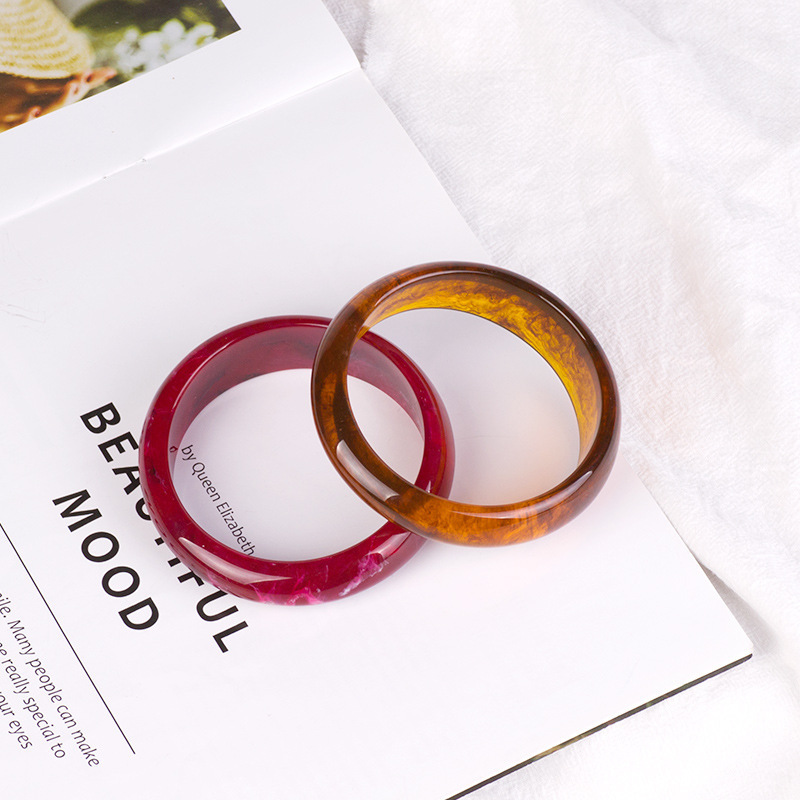 BA2001 Fashion Irregular Resin Tortoise Shell Acetate Stacking Bracelet Bangle