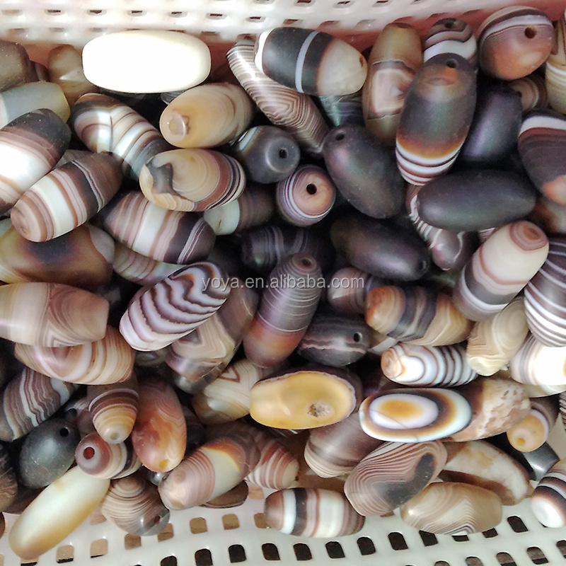 SL0762 Matte Brown Striped Banded Agate Column Barrel Pendant Bead,Long Focal Bead ,Jewelry Supplies