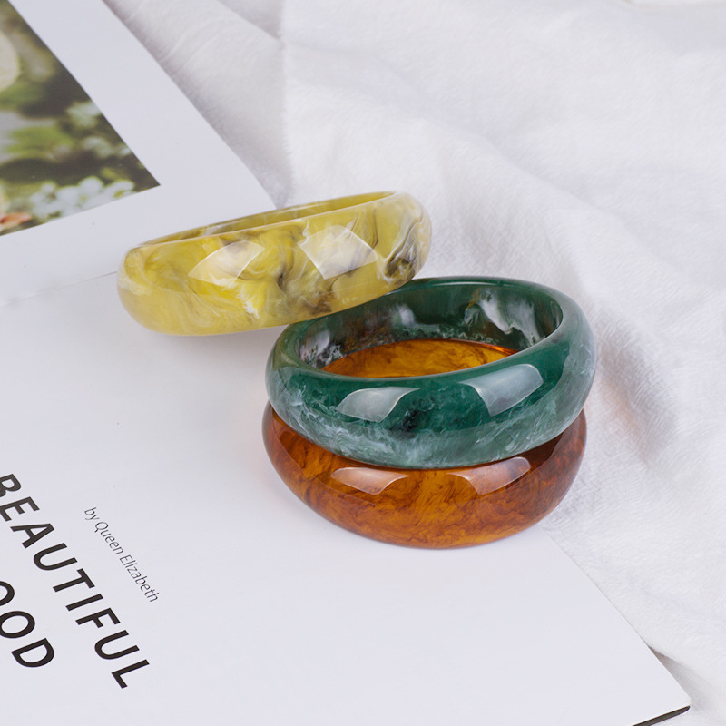 BA2001 Fashion Irregular Resin Tortoise Shell Acetate Stacking Bracelet Bangle