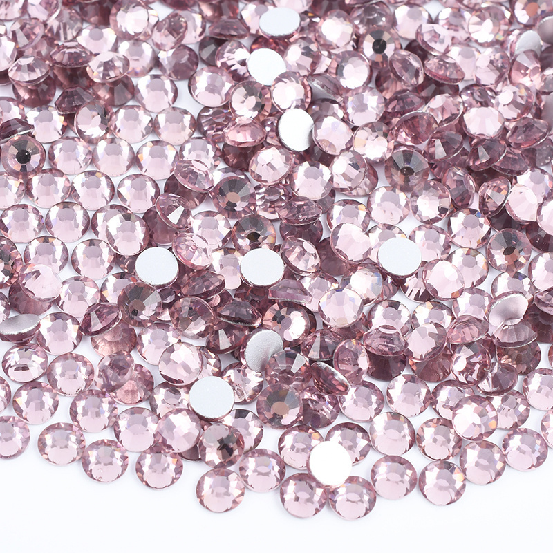 SS6 SS16 SS20 SS30 Aquamarine Color Flatback Strass Round Nail Crystal Stones Glass Crystal Rhinestone For Crafts