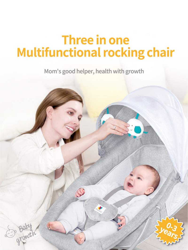 Mastela 3 In 1 Deluxe Multi-Functional Bassinet Baby Rocking Chair Baby Rocker Electric Automatic Cradle Swing