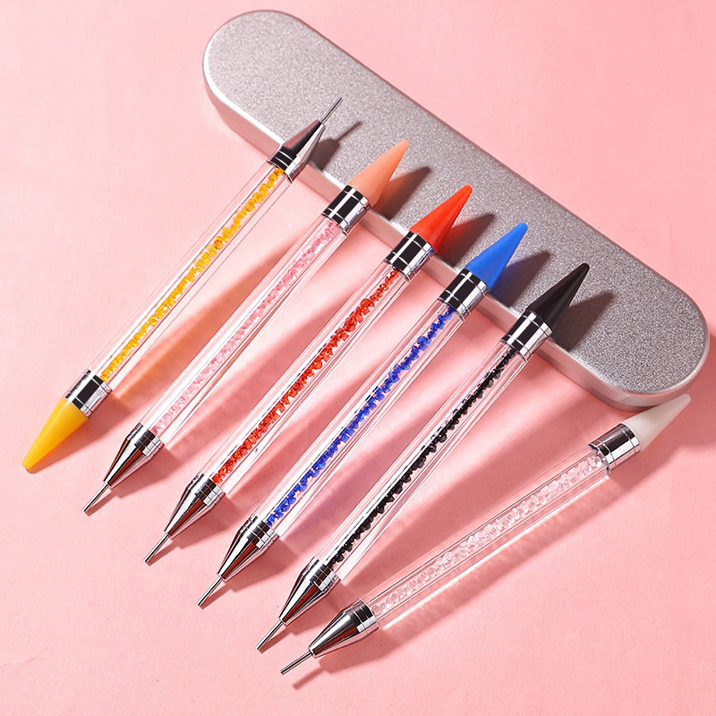 Wholesale Supply Replaceable Nail Art Crystal Colorful Diamond Painting Tool Pick Up Pen Wax Rhinestones Picker Dotting Pen