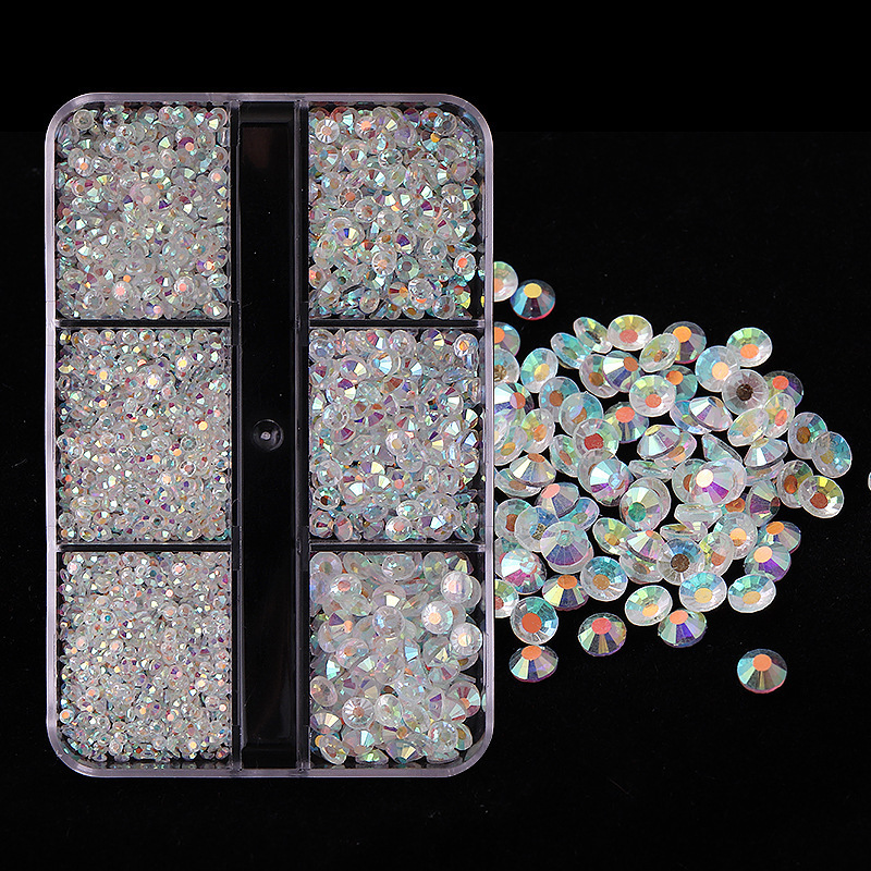 High Quality Glass Rhinestones Nail Art Crystal Stone Decoration Acrylic Press On Nails Rhinestone Nail Supplies