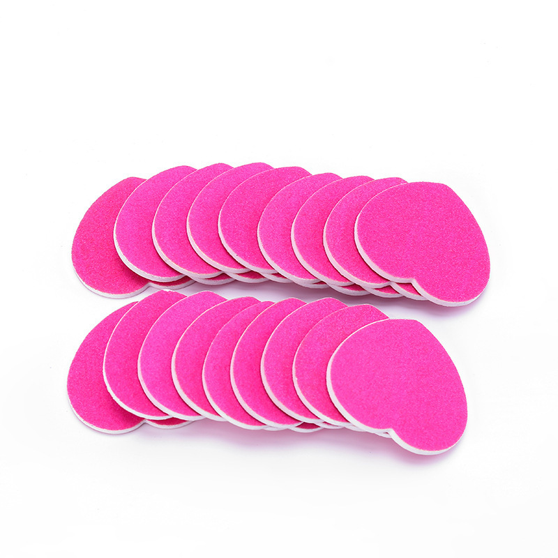 New Mini Pink Heart Sandpaper Nail File Professional Manicure Buffer Pedicure Double-sided Wood Buffers Nail Supply