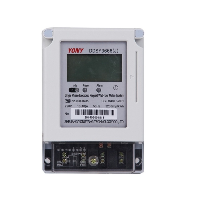 DDSY36666 YONY single phase prepaid electric meter,electricity prepaid energy meter, ic card kwh meter