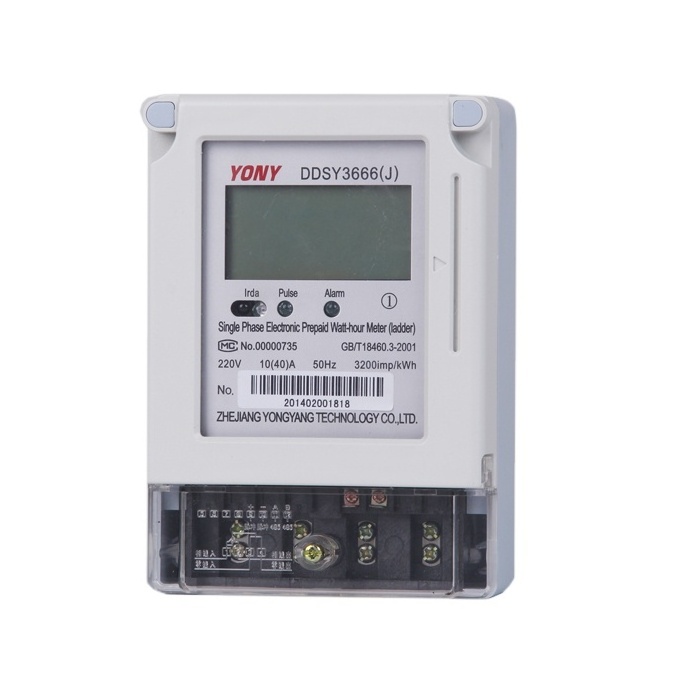 DDSY36666 YONY single phase prepaid electric meter,electricity prepaid energy meter, ic card kwh meter