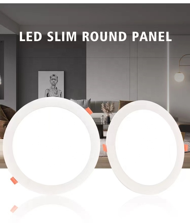 Led Recessed Slim Ceiling Round Led Dimmable Flat Panel Light For Home Office Square Flat Led Panel For Office Lighting