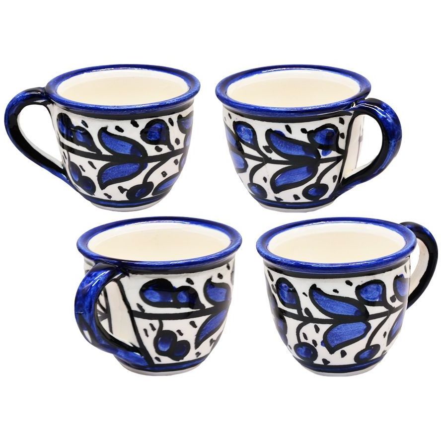 Armenian Retro Style Blue Teapot Tea Cups Ceramic Tea Set for Home Hotel Restaurant