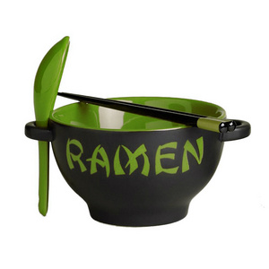 Wholesale Noodle Bowl Ceramic Ramen Bowl With Spoon Chopstick