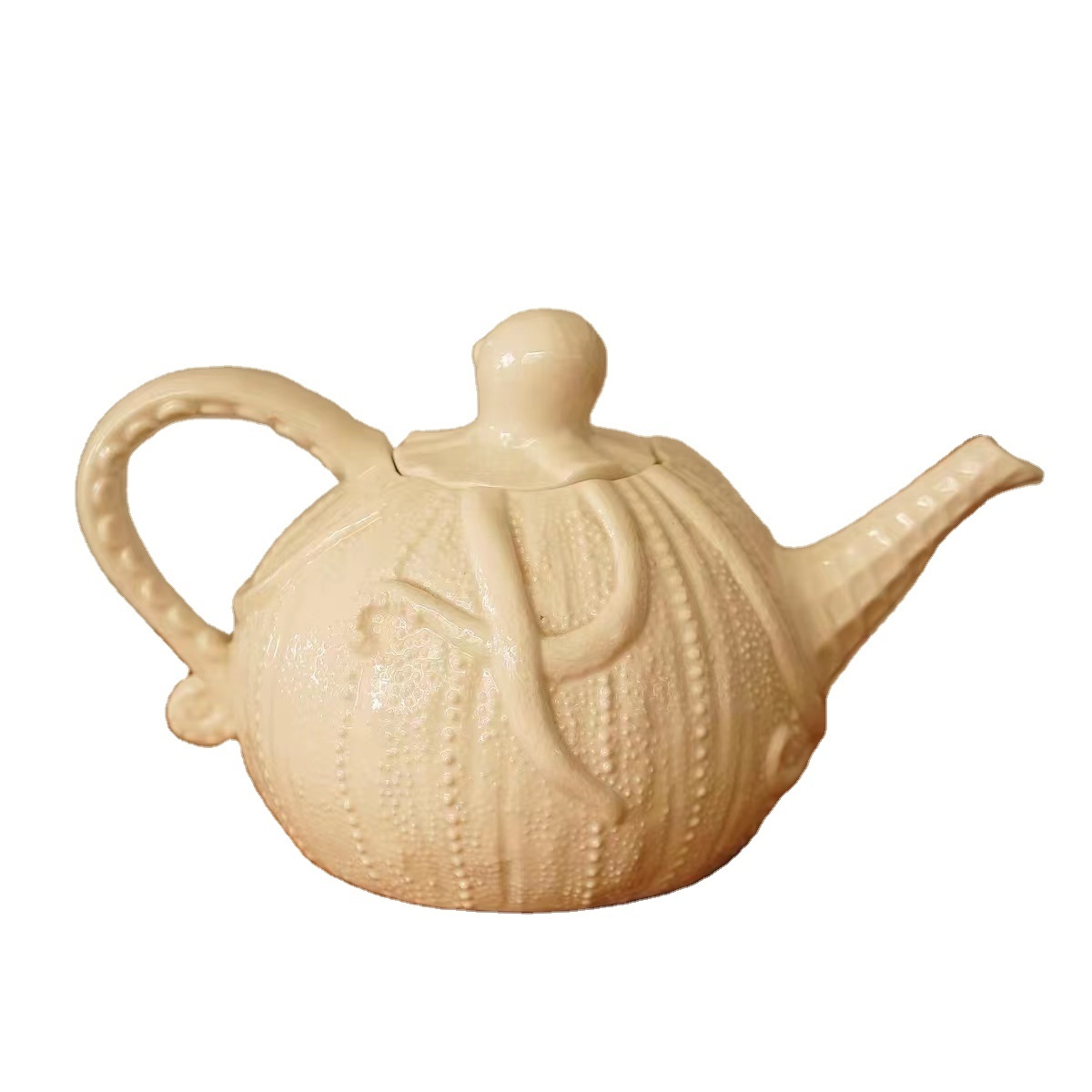 Creative Embossed Octopus Teapot Cute Ceramic Teapot Shaped as an Octopus 37.2 oz adds a nautical touch to your tea sessions