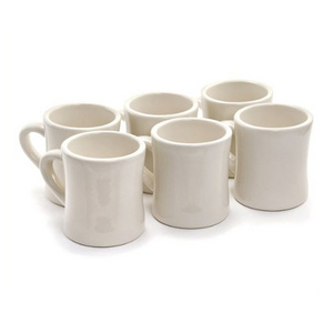 White Custom Ceramic Cups Coffee Diner Mugs