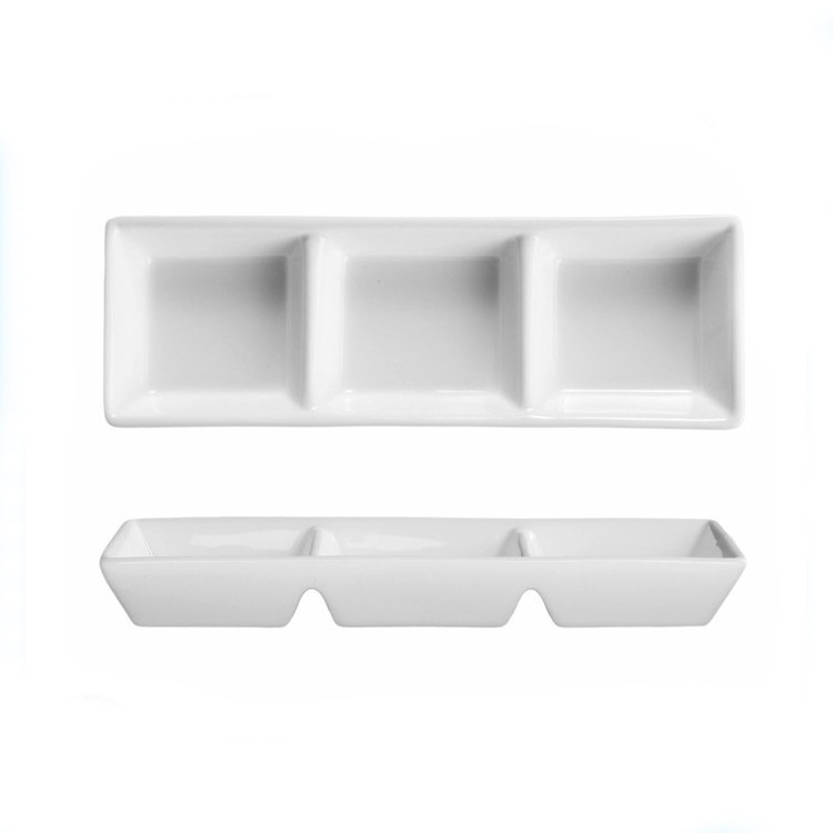 Rectangular high quality 3 Compartment Dipping Tray