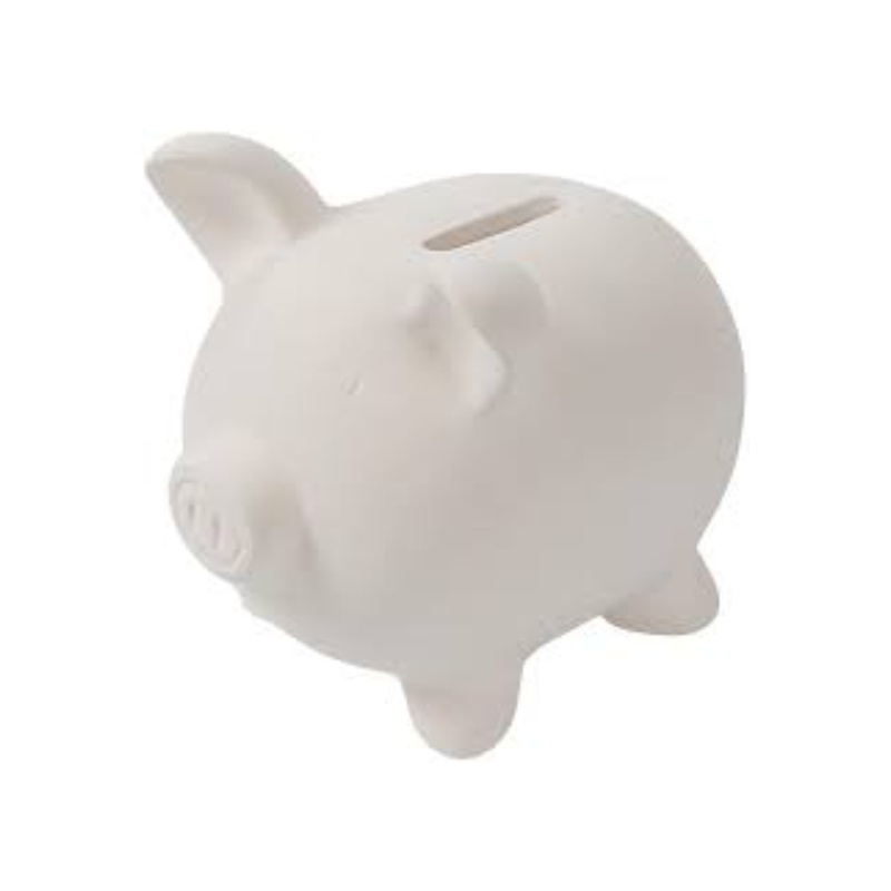 Delicate hot sale money box ceramic paintable piggy bank for kid adult