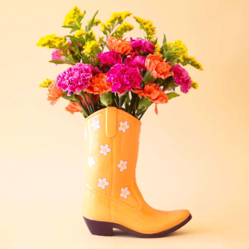 novel ceramic cowboy boot vases boot-shaped vases for flowers vases decor big perfect vessel for gifting flowers