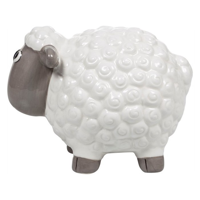 Promotional christmas gift glazed piggy bank ceramic sheep coin bank