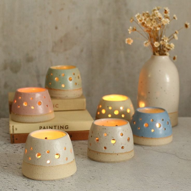 Candle Wax Melt Warmer Ceramic Waste Oil Burner Wax melt burner Tealight Lantern Stone Available candle holder