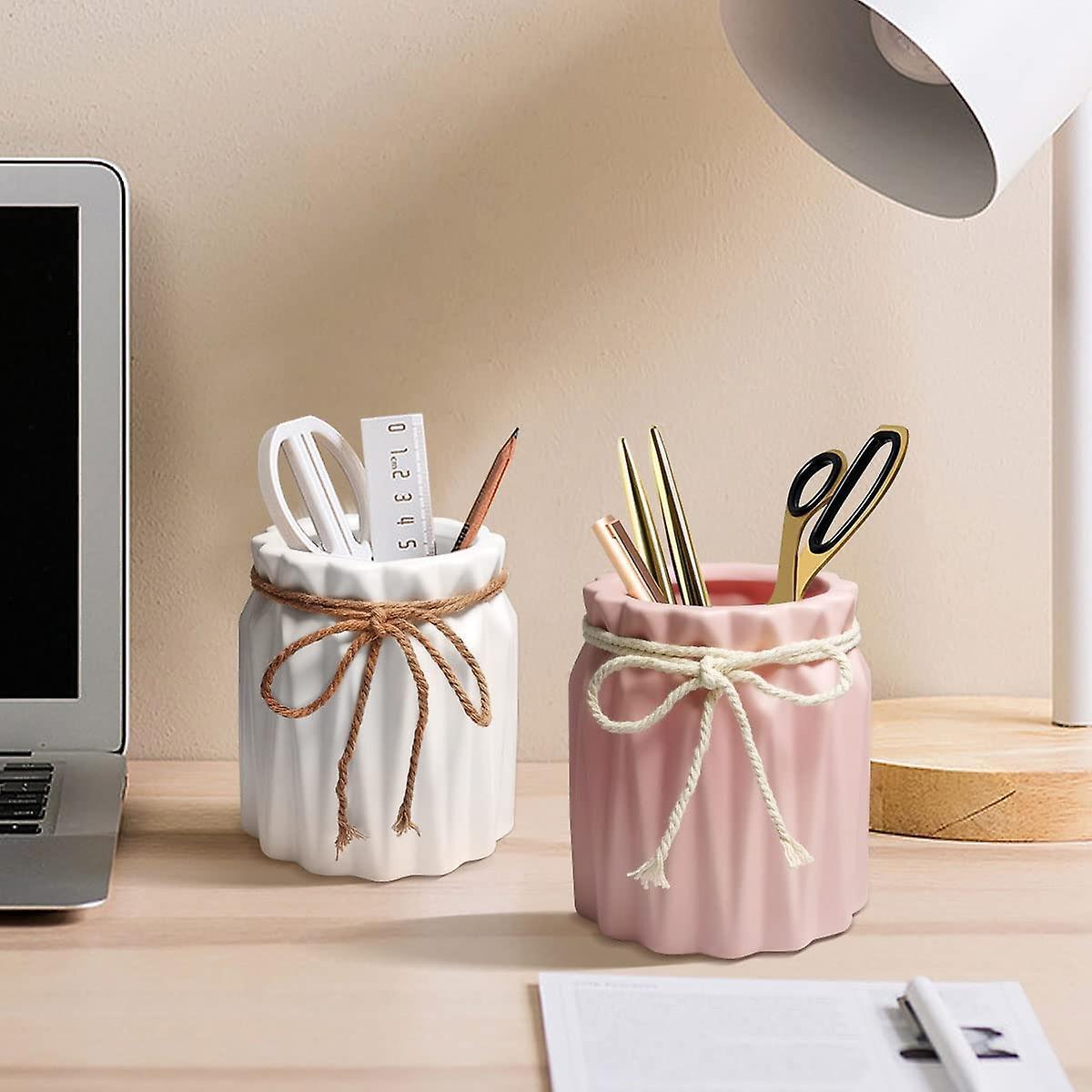 Personalized Promotional Gift Pencil Cup Pot Desk Organizer Ceramic Pen Holder For Women Girls Kids Makeup Brush Holder