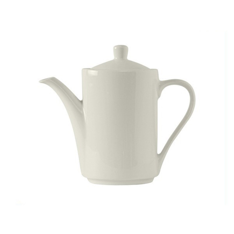 White Porcelain Tall Teapot Simple Design Coffee Pot