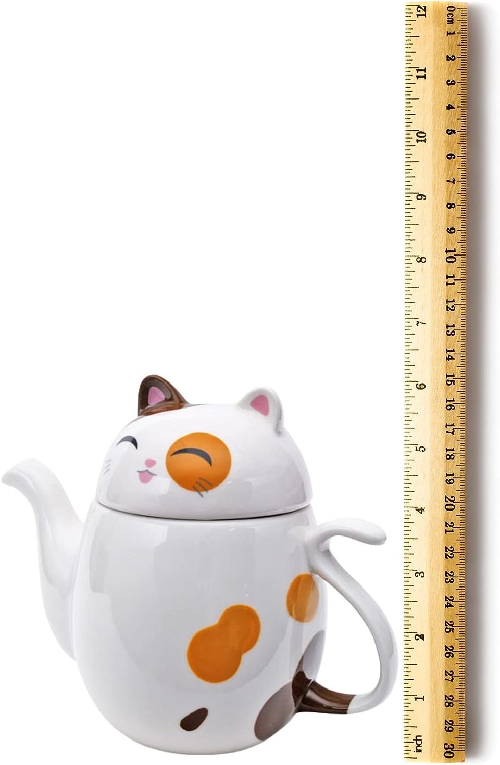 6 Inches 22 Oz Lucky Japanese Cute Cat Kitchen Oriental Kitchenware Ceramic Tea Pot with Infuser