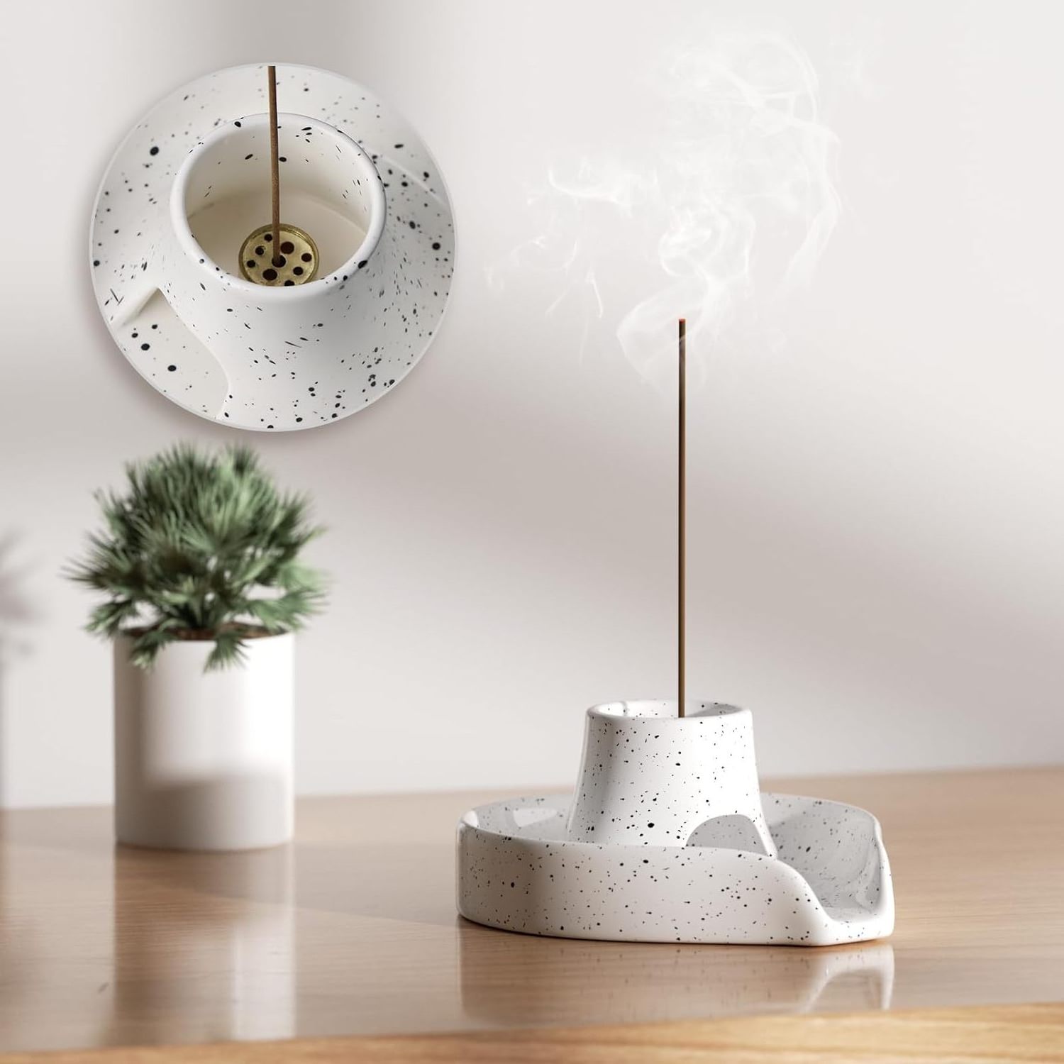 Holder Incense Holder Bowl,  Ceramics Burning Bowl for White for decoration