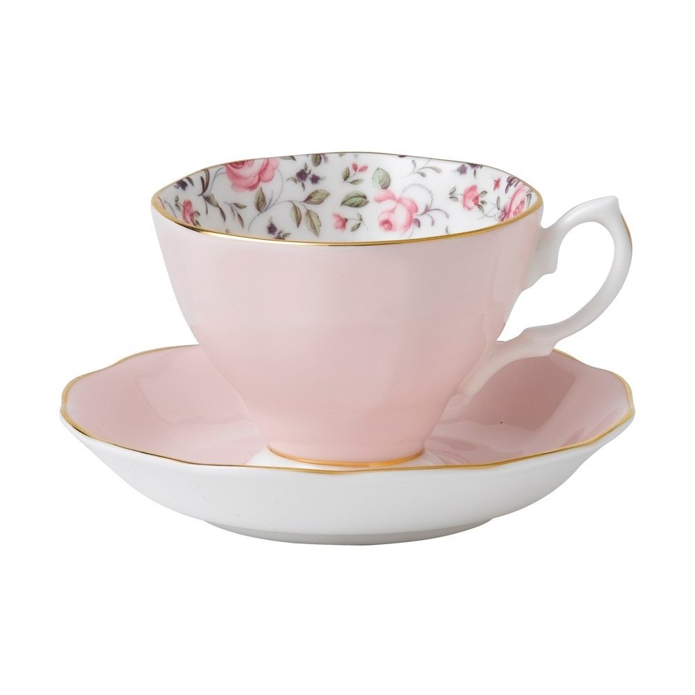 Elegant custom ceramic bone china gold rim tea cup and saucer