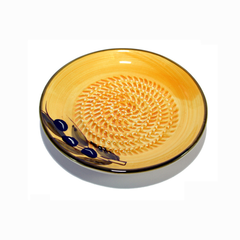 BRT Ceramic garlic yellow ceramic grater plate