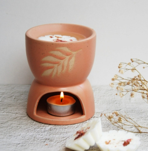 Nordic style custom engraved wholesale aroma wax warmer ceramic oil burner for home decor